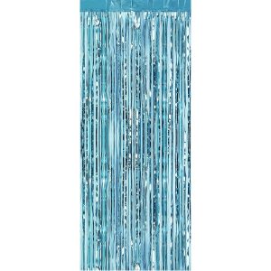 Perdea Franjurata, Flippy, Model Decor Petrecere, pentru Fundal de Poze, Amenajare Colorata a Petrecerii, Dimensiune 100x200 cm, Albastru Deschis