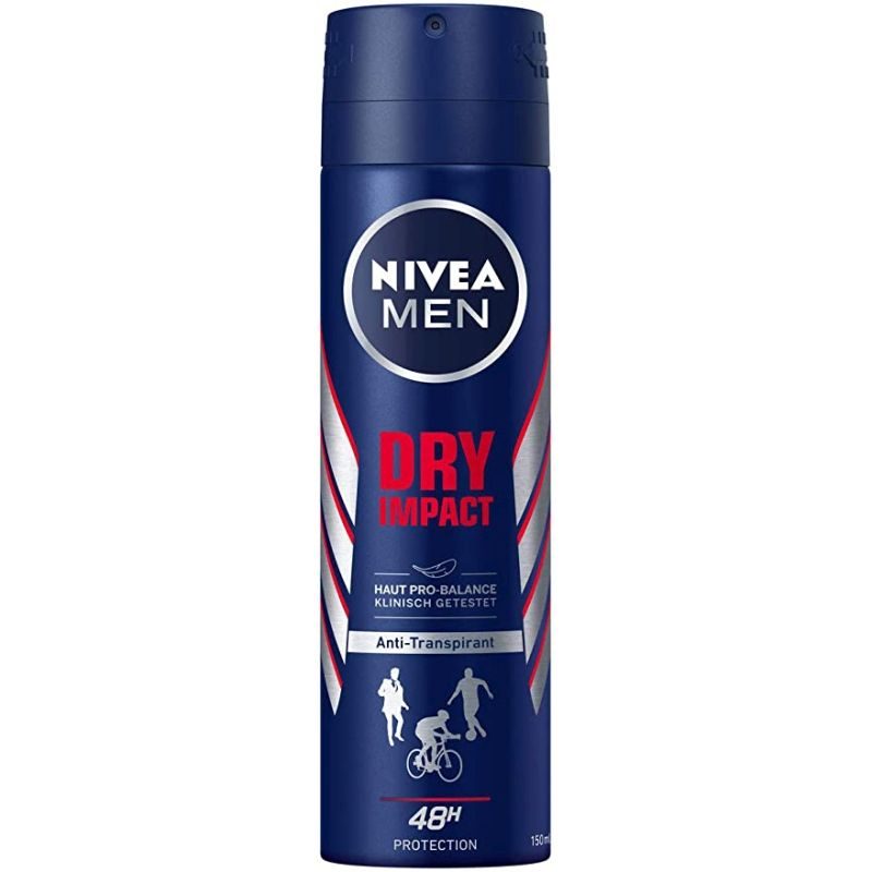Antiperspirant Deodorant Spray, Nivea, 150 ml, Men Dry Impact