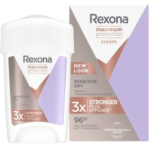 Antiperspirant Stick Crema, Rexona Maximum, Protectie 96 h, 45 ml Sensitive Dry