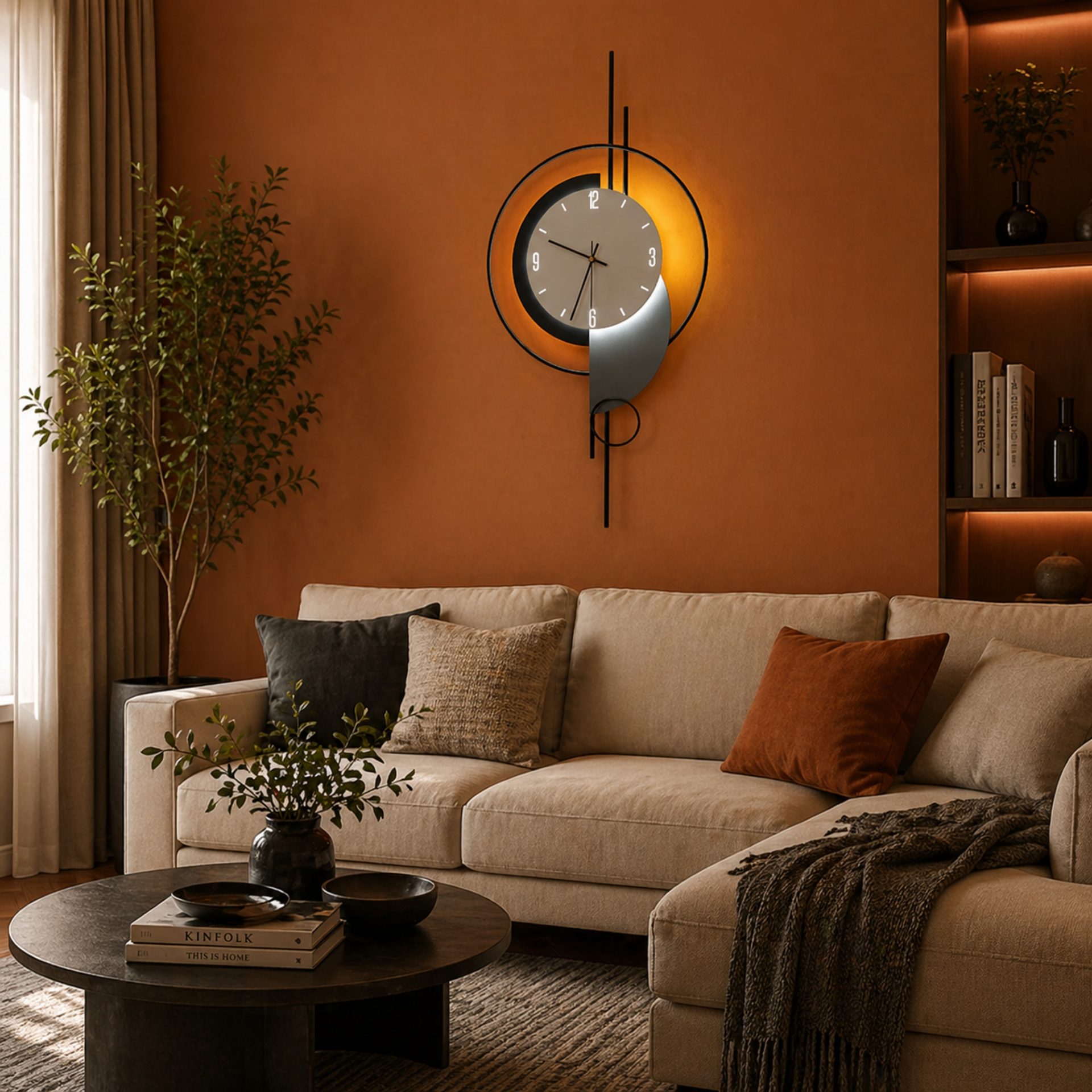 Aplica LED Decorativa ARTY 80x40 cm Lumina Rece/Neutra/Calda Negru