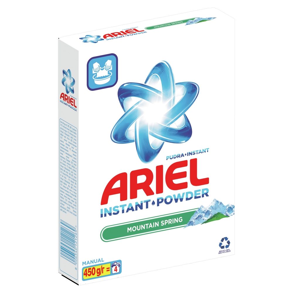 Ariel Detergent Manual, 450 g, Instant Powder Mountain Spring
