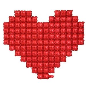 Balon Folie, Flippy, Model Inima, 120 x 135 cm, Rosu