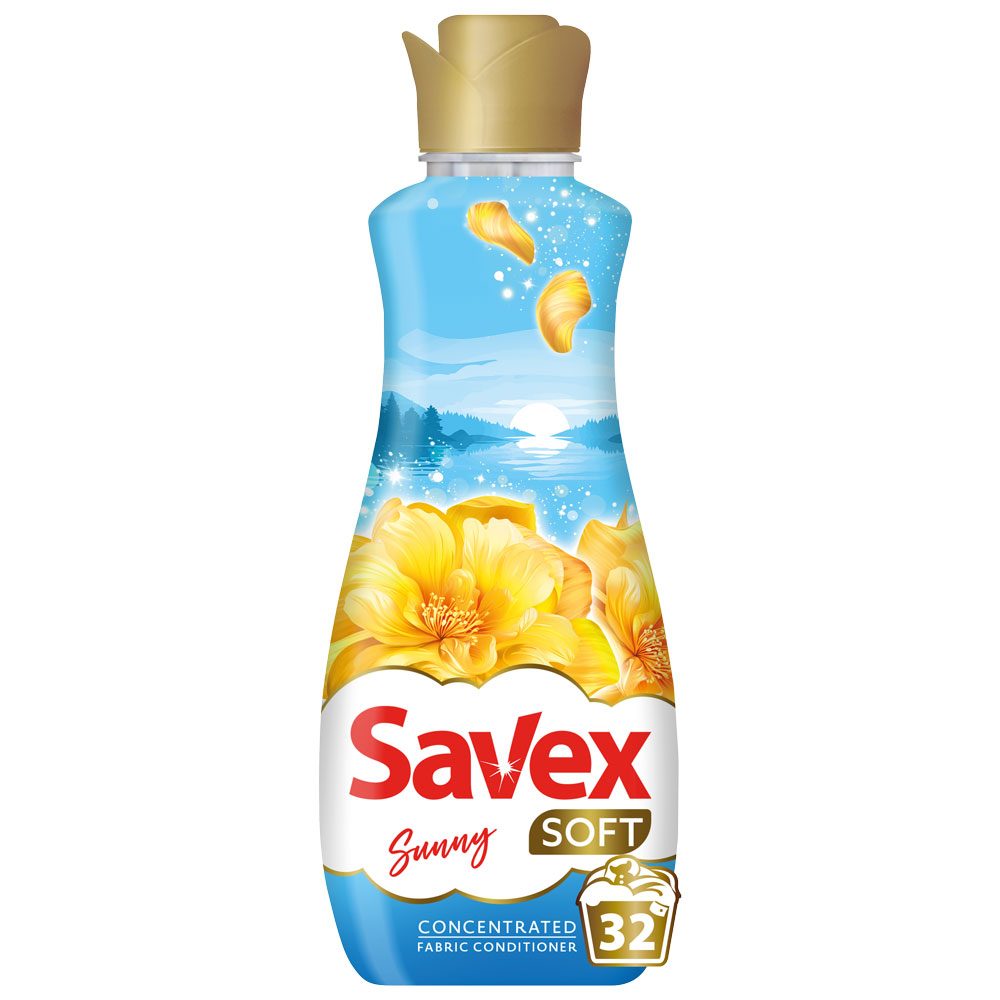 Balsam pentru Rufe, Savex Soft, 800 ml Concentrat Sunny, 32 spalari