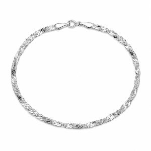 Brățară din Argint 925 Unisex, Jolie Silver, Model Răsucit, Textură Diamantată, 1.63 g