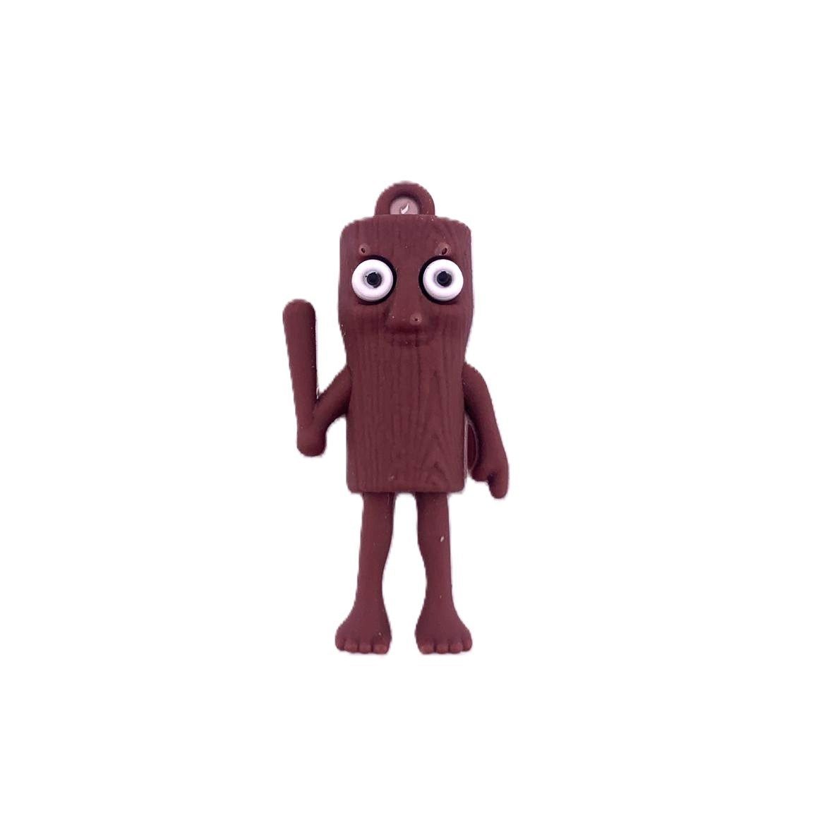 Breloc de Chei din Silicon, Flippy, Figurina Brainrot Tung Tung Sahur, 4 cm, Maro