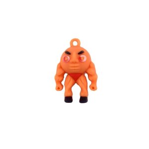 Breloc de Chei din Silicon, Flippy, Figurina Brainrot U Din Din Dun Ma Din Din Dun, 4 cm, Portocaliu