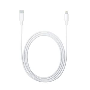 Cablu de date si de incarcare Apple, USB Tip-C-Lightning, 1 metru, Flippy, Alb