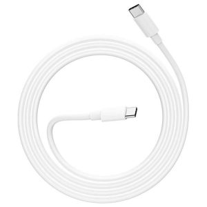 Cablu de Date pentru Telefon, Flippy, Cablu TYPE-C to TYPE-C Universal, Compatibil cu iOS si Android, Power Delivery 60W 130 cupru, 1 M, Simplu, Alb
