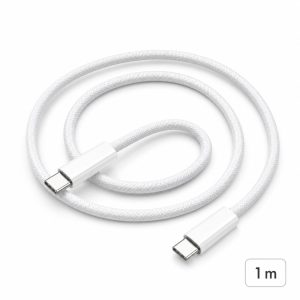 Cablu de Date si Incarcare USB-C la USB-C, Flippy, 100W, Compatibil iPhone 15, Huawei, Xiaomi, Textil Impletit, 1 m