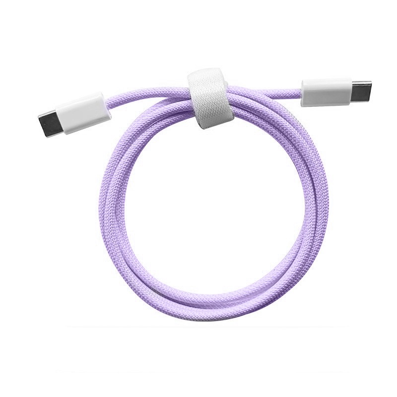 Cablu de Date Universal, Flippy, Incarcare Rapida, Type-C to Type-C Compatibil cu Telefon sau Tableta, Cablu de Incarcare Impletit din Nailon, 1 m, Mov