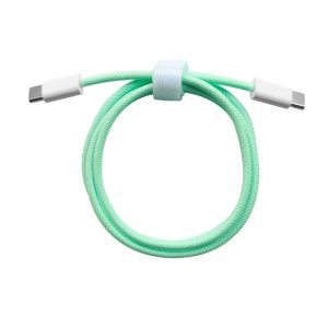 Cablu de Date Universal, Flippy, Incarcare Rapida, Type-C to Type-C Compatibil cu Telefon sau Tableta, Cablu de Incarcare Impletit din Nailon, 1 m, Verde