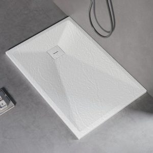 Cadita de dus dreptunghiulara 80x100 cm, slim 3 cm, alb lucios
