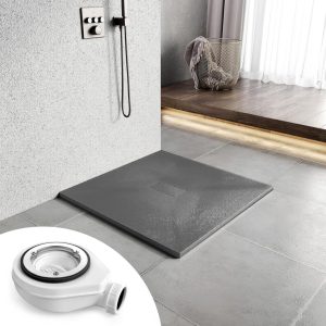 Cadita de dus patrata 90x90 cm, slim 3 cm, gri inchis