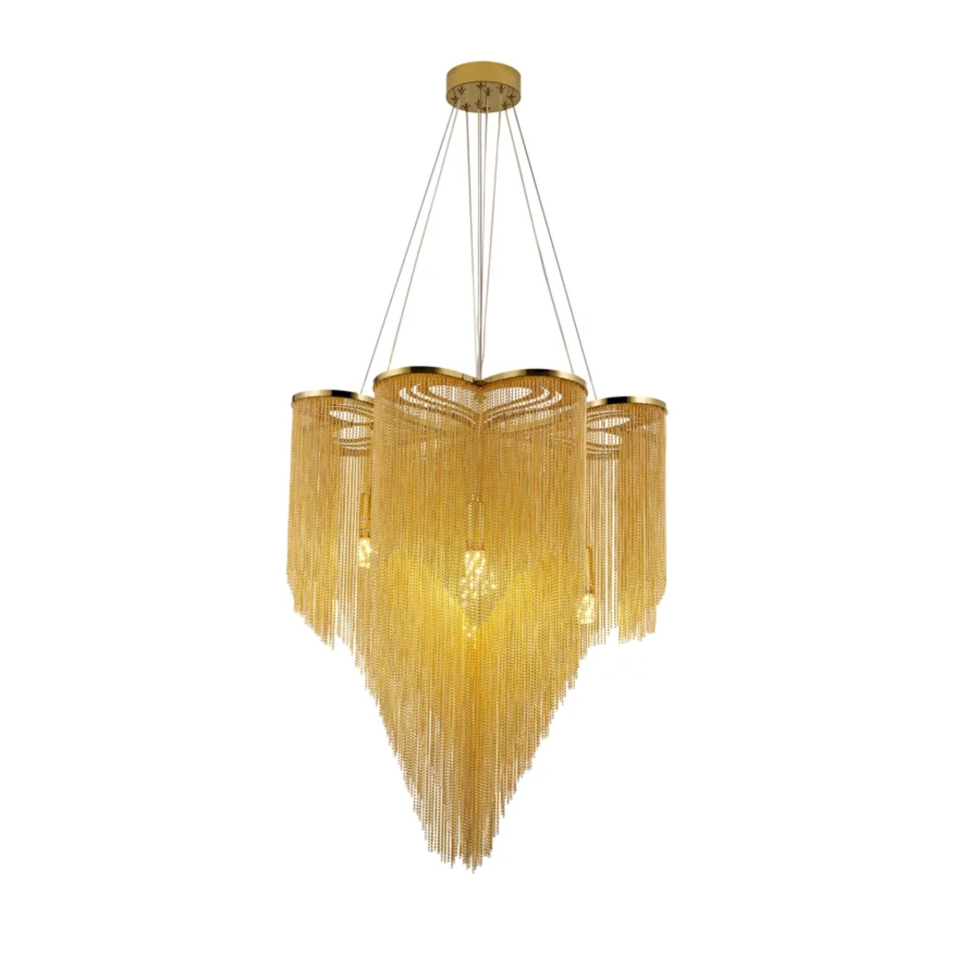 Candelabru MD9021 4xG9, Diametru 40cm, Auriu, Metal