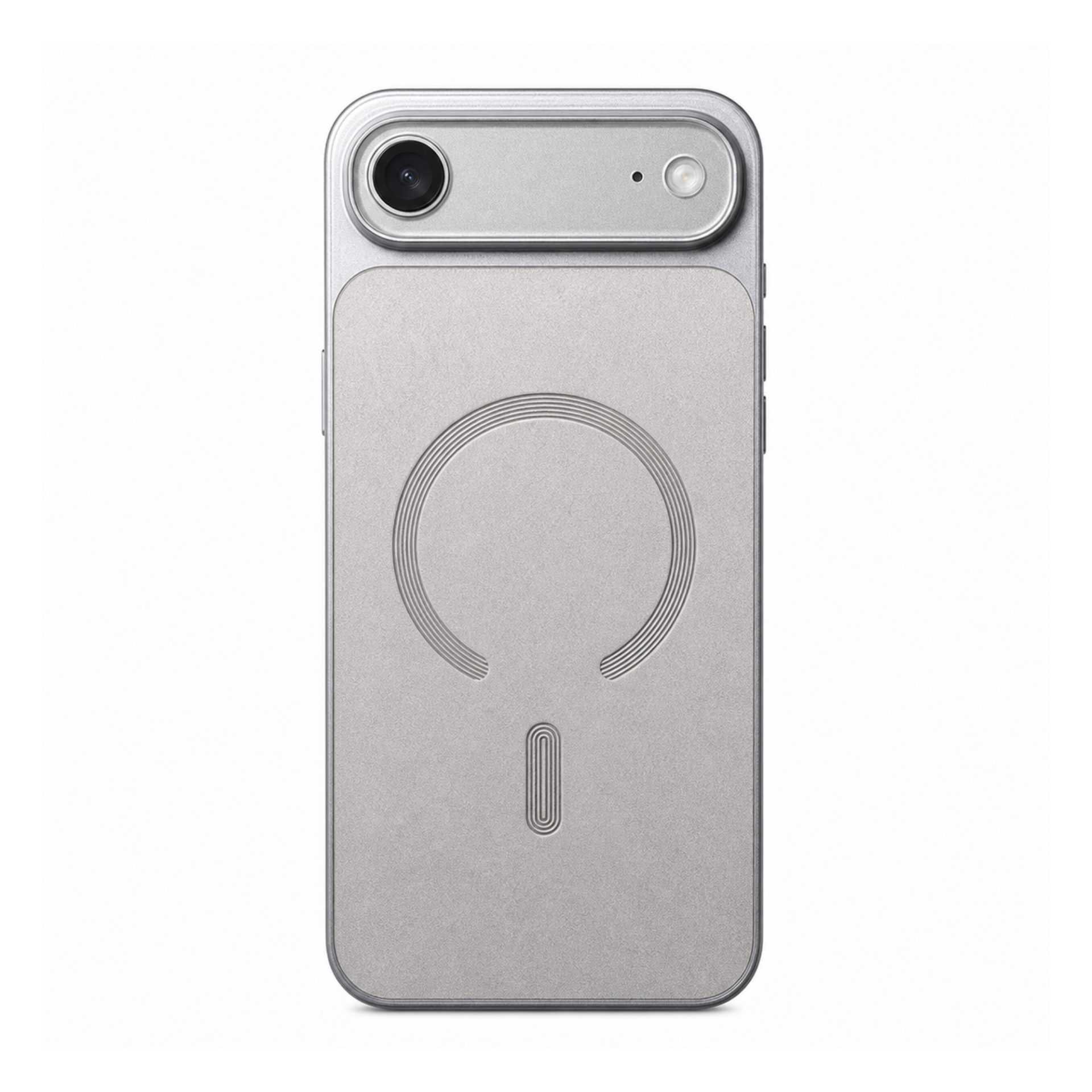 Carcasa Magnetica Mata, Flippy, Compatibila iPhone 17 Air, din TPU/PC si Piele Ecologica, Argintiu