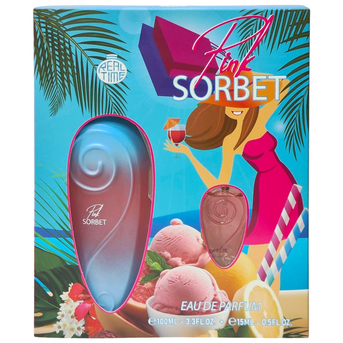 Caseta Cadou, Real Time, EDT 100 ml, EDT 15 ml Pink Sorbet