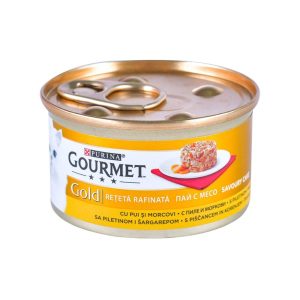 Conserva, Gourmet Gold, Pisici 85 g Pui si Morcovi