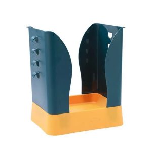 Cos de Gunoi Extensibil, Flippy, din Plastic, Reglabil, Pliabil, Versatil, pentru Bucatarie, Baie sau Birou, Cos Universal, 21x25x17 cm, Albastru Galben