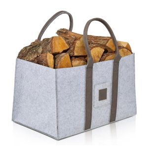 Cos Multifunctional pentru Rufe Murdare, Cos Depozitare, Flippy, Gri, 50x34x32, Geanta Durabila pentru Lemne si Accesorii