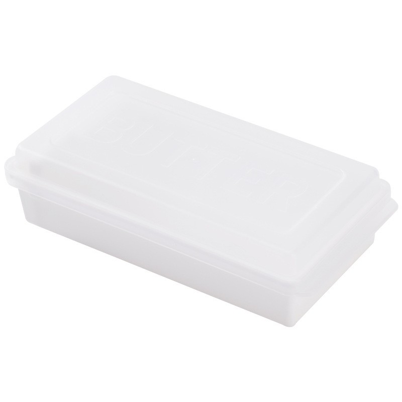 Cutie de Unt, Flippy, cu Capac, Multifunctionala, cu Spatula Portionare, 15.9 x 8.8 x 4.9 cm, Alb