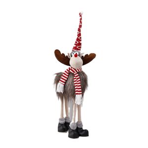 Figurina de Craciun, Flippy, Ren 3D, din Panza si Polistiren, 70 cm Inaltime, Multicolor