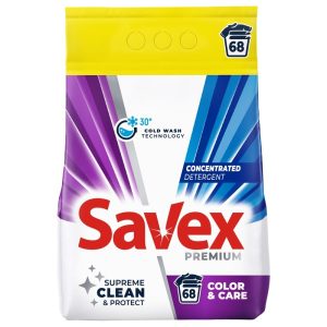 Detergent pentru Rufe Automat, Savex, 5.5 kg Color Care 68 spalari