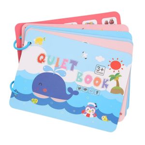 Carte Educativa cu Piese Reutilizabile, Flippy, Quiet Book Montessori, 10 Pagini Interactive, Piese cu Scai, 3 Ani+, Multicolor