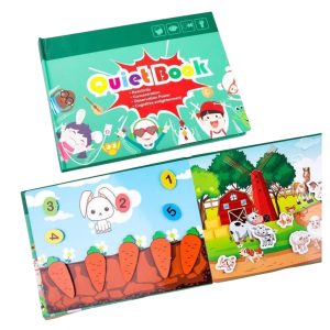 Carte Educativa cu Stickere Reutilizabile, Flippy, Quiet Book Montessori, Pagini Interactive, 3 Ani+, Multicolor