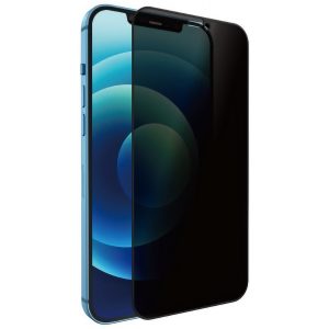 Folie de Protectie, Flippy, compatibila cu Apple iPhone 12 mini, Full Glue, Privacy, Sticla Securizata, Negru