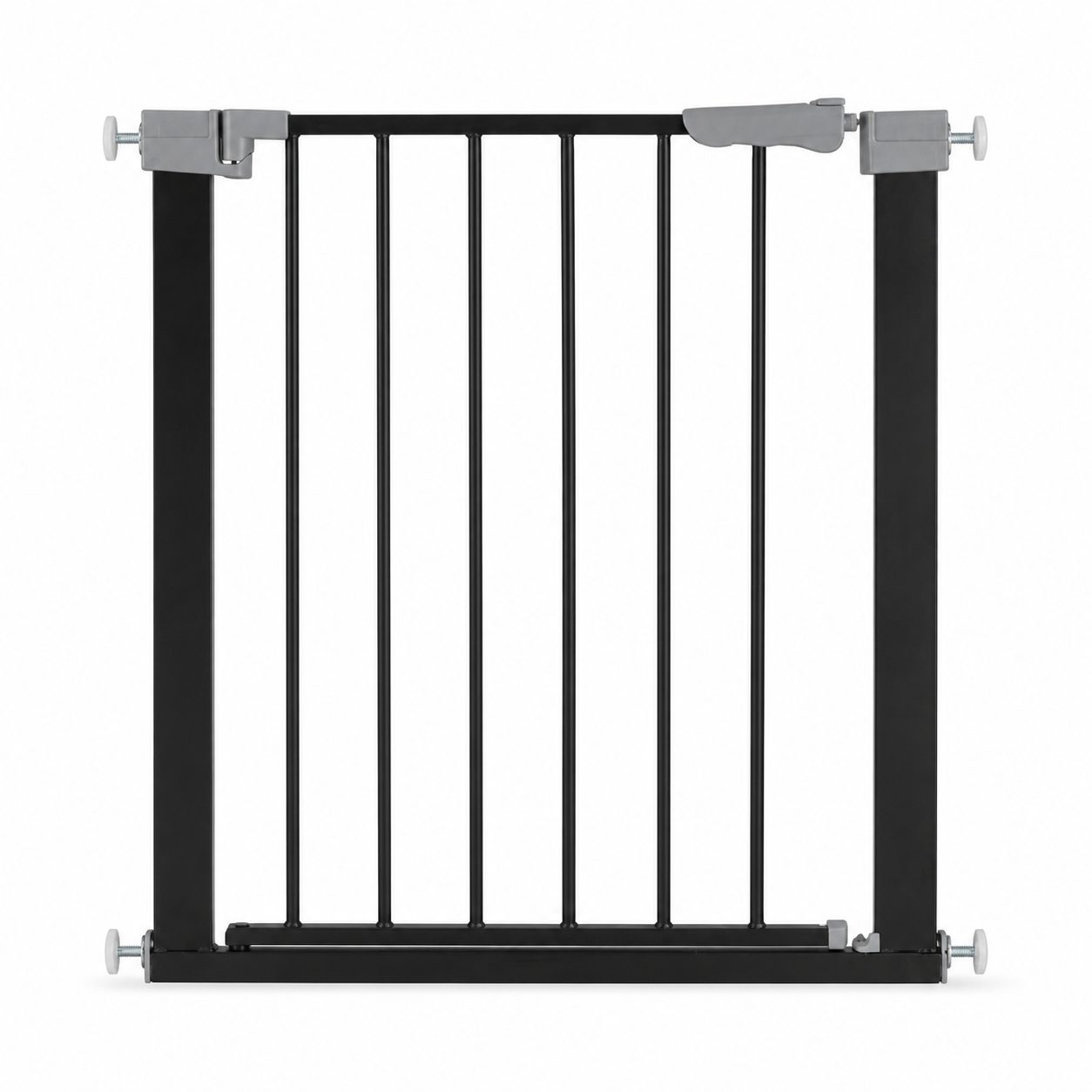 Gard de Siguranta cu Poarta pentru Copii, Flippy, Latime 66 cm, Inaltime 76 cm, Teava din Fier Vopsit, Elemente PP, Negru
