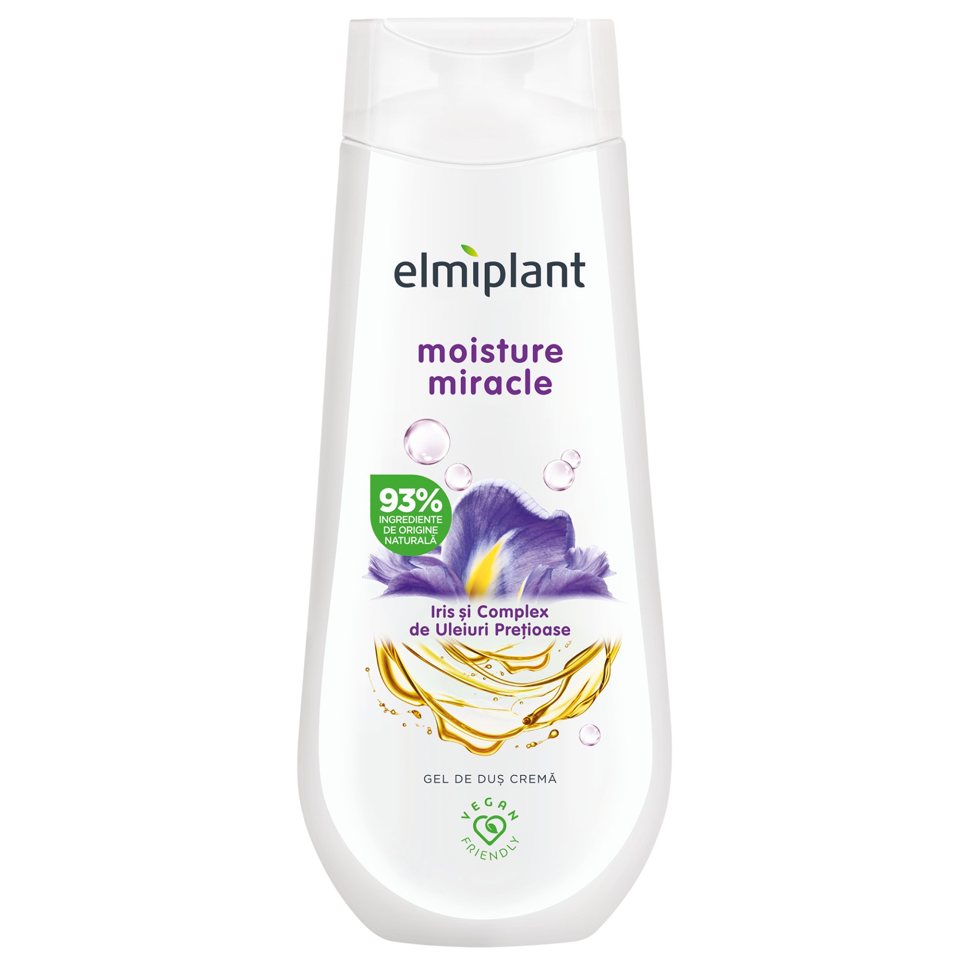 Gel de Dus Crema, Elmiplant, Iris si Uleiuri Pretioase, 400 ml
