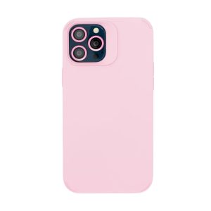 Husa Apple iPhone 13 Pro, Flippy, din Silicon Lichid, Interior din Microfibra, Lentile Fosforescente de Protectie Camera, Anti Amprenta, Rezistenta la Socuri, Roz