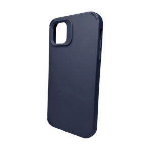 Husa Apple iPhone 14 Pro, Flippy, din Silicon Lichid, Interior din Microfibra, Lentile Fosforescente de Protectie Camera, Anti Amprenta, Rezistenta la Socuri, Albastru Marin