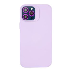 Husa Apple iPhone 15 Pro, Flippy, din Silicon Lichid, Interior din Microfibra, Lentile Fosforescente de Protectie Camera, Anti Amprenta, Rezistenta la Socuri, Mov