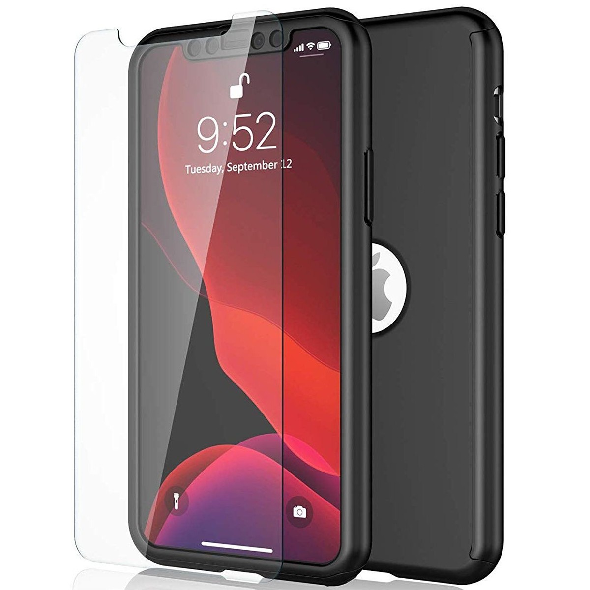 Husa Apple iPhone 6/6S Full Cover 360 Negru + Folie de protectie