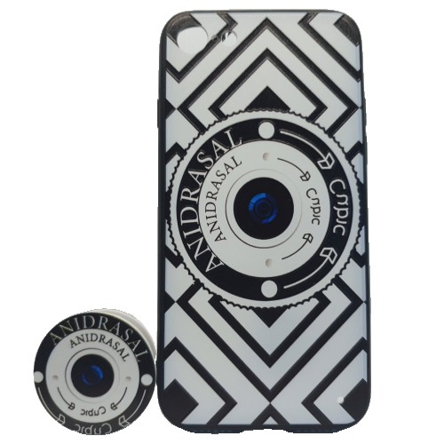 Husa Apple iPhone 7 Plus/8 Plus Multicolor Model Camera Foto + Popsocket inclus