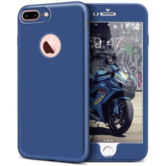 Husa Apple iPhone 7 Plus Full Silicone Albastru
