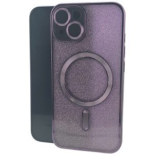 Husa de Protectie 2 in 1, Flippy, pentru Apple iPhone 15, Compatibila MagSafe, Magnetica, cu Protectie Lentila, din TPU, Mov