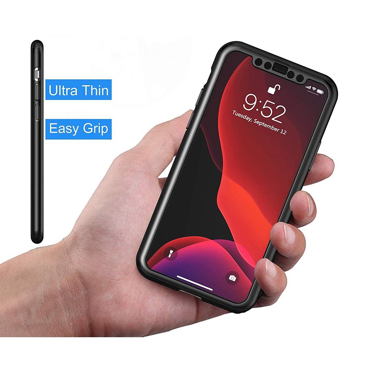 Husa de protectie Flippy compatibila cu Samsung Galaxy S8 Plus Full Cover 360 Negru + Folie de protectie