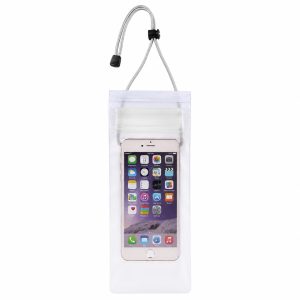 Husa Impermeabila pentru Telefon, Flippy, Summer Edition, Inchidere Etansa cu Banda Velcro, Snur de Gat, PVC, 10.5 x 26.5 cm, Transparenta