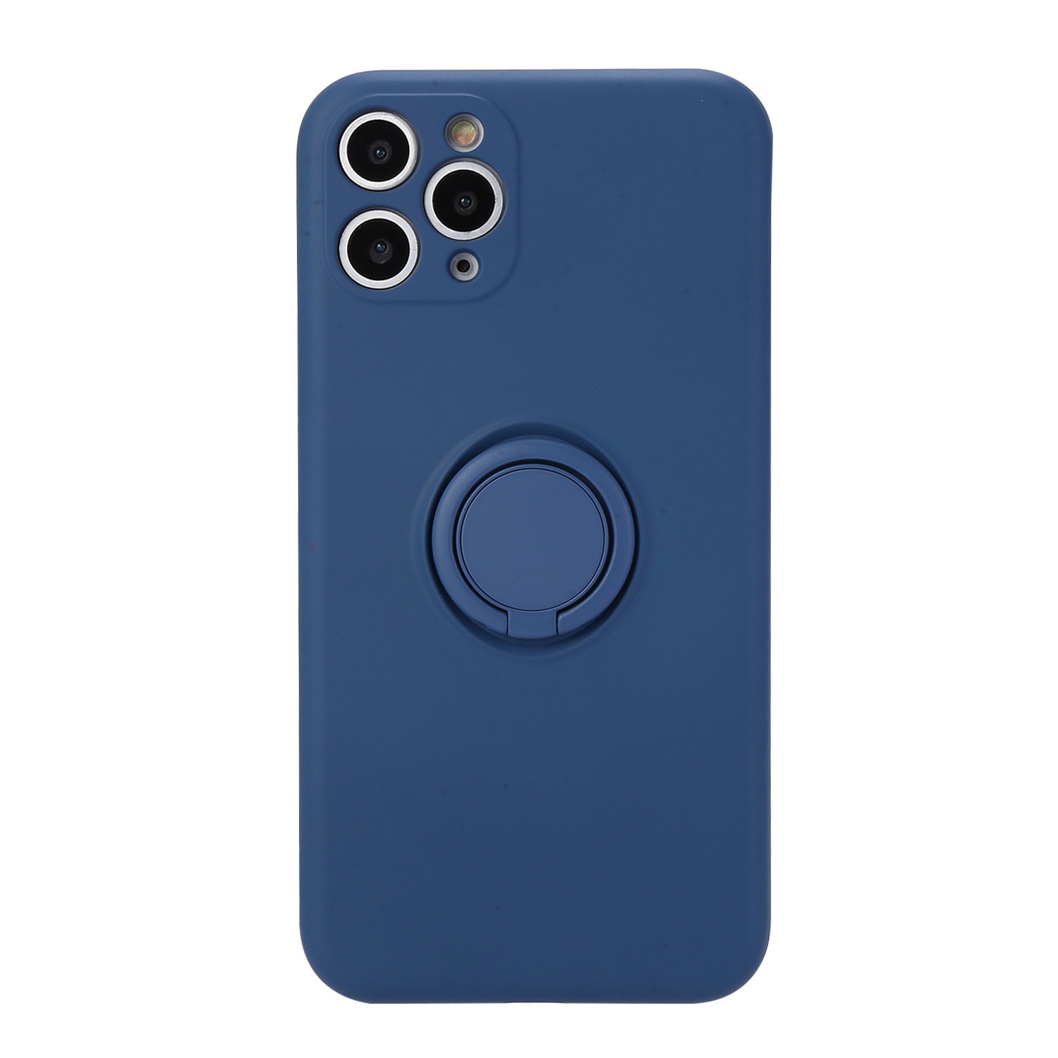 Husa protectie Flippy compatibila cu Apple iPhone 11 Pro Liquid Silicone Ring cu suport rotativ Albastru