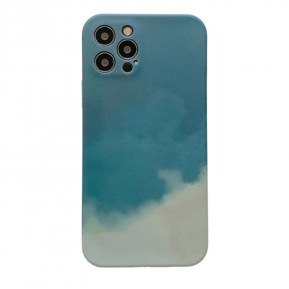 Husa protectie Flippy compatibila cu Apple iPhone 12 Mini Tpu Ombre, Verde/Alb