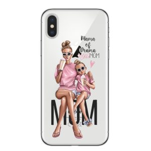 Husa protectie Flippy compatibila cu Apple iPhone 13 Glass print Mama of Drama Multicolor