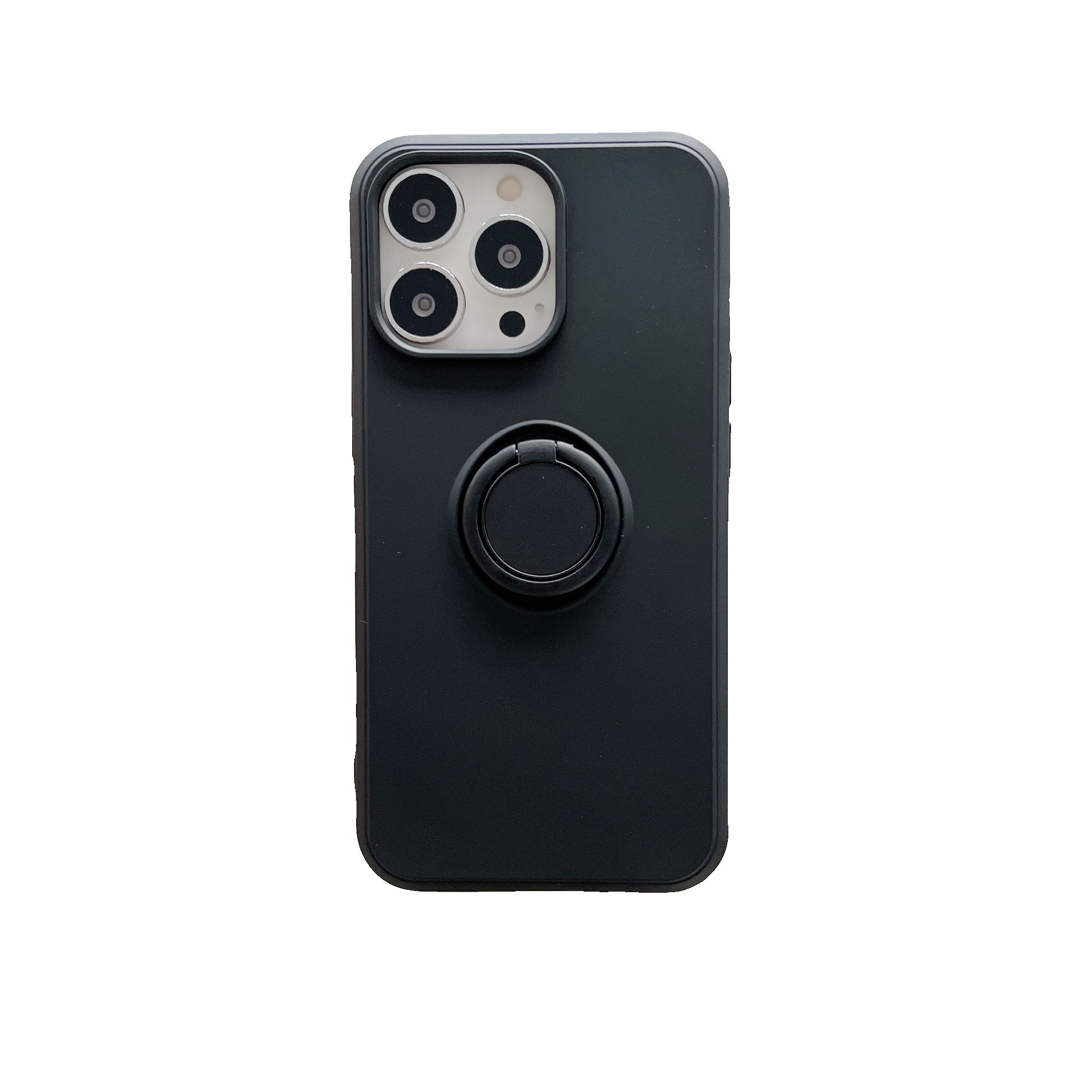 Husa protectie Flippy compatibila cu Huawei P40 Lite Liquid Silicone Ring cu suport rotativ Negru
