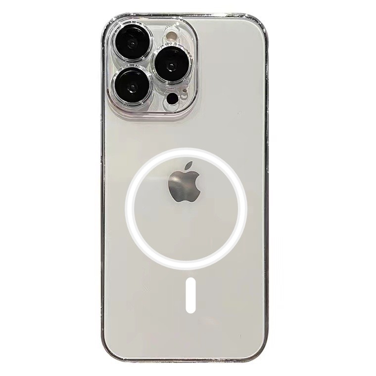 Husa protectie Flippy pentru Apple iPhone 14 Pro Max, MagSafe Silicone, Protectie si folie camera inclusa, protectie camera, Transparent