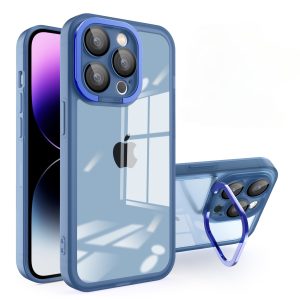 Husa protectie Flippy pentru Samsung A03 Electroplated cu suport pentru camera, 1.5 mm grosime, protectie camera, Albastru