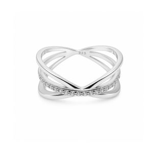 Inel din Argint 925, Jolie Silver, Model Sfera, cu Zirconii, Design Elegant, Marimea 52, Argintiu