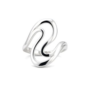 Inel pentru Dama Argint 925, Jolie, Model Spirala 5.184 gr, Marimea 58, 2.5 x 2 cm, Argintiu