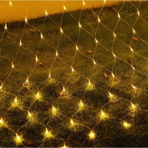 Instalatie de Craciun, Flippy®, Tip Plasa, 1.5 x 1.5 m, 120 LED-uri, Interconectabila, Alb Cald