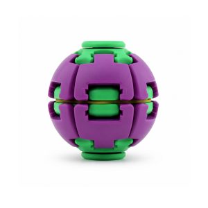 Jucarie Antistres Rotativa, Flippy, Model Minge Push and Spin, Rotire Manuala, Structura 3D Interactiva, Relaxare si Indemanare, 6.3 cm, Albastru